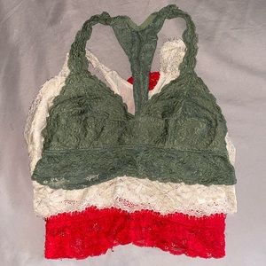 Lace bralettes- pack of 3 medium